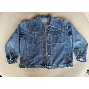 LA Blues Size Large (14-16W) Dark Blue Denim Jean Jacket